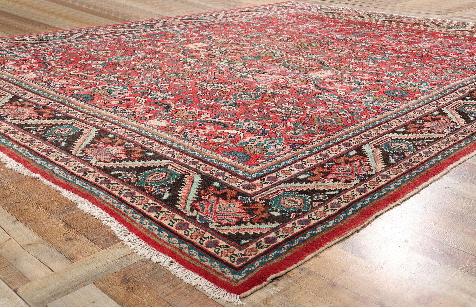 1950's Vintage Persian Mahal Teppich mit traditionellen Stil (20. Jahrhundert) im Angebot