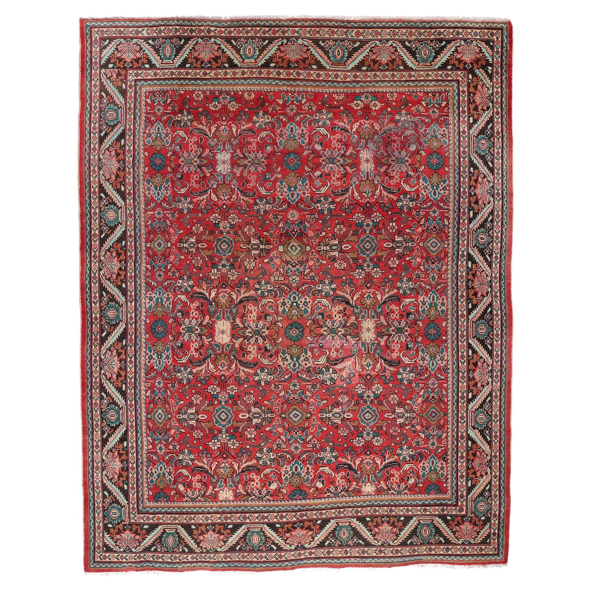Tapis persan Mahal vintage des années 1950 avec style traditionnel