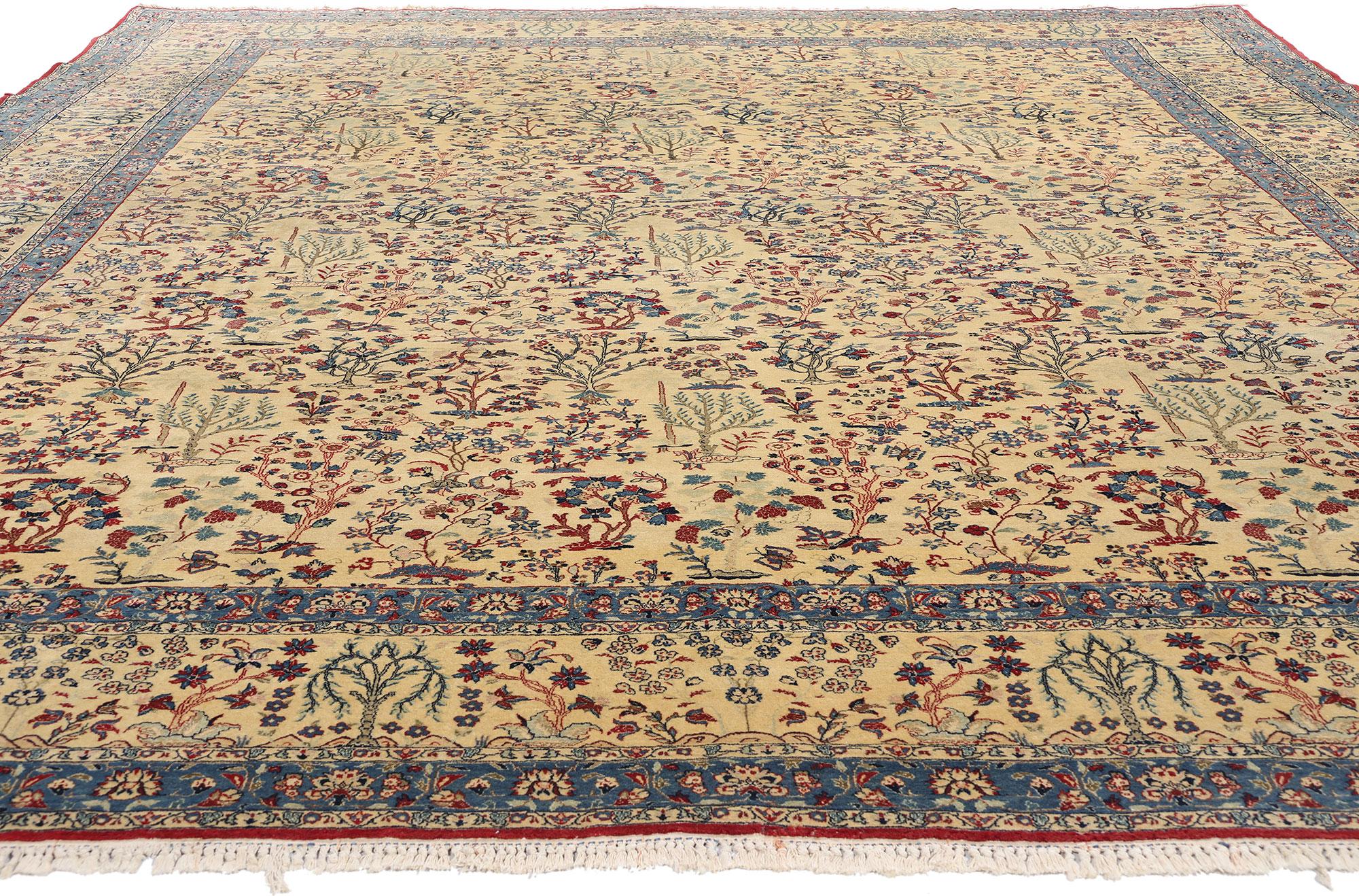 1950's Vintage Persisch Tudeshk Nain Teppich mit traditionellen Stil (Handgeknüpft) im Angebot