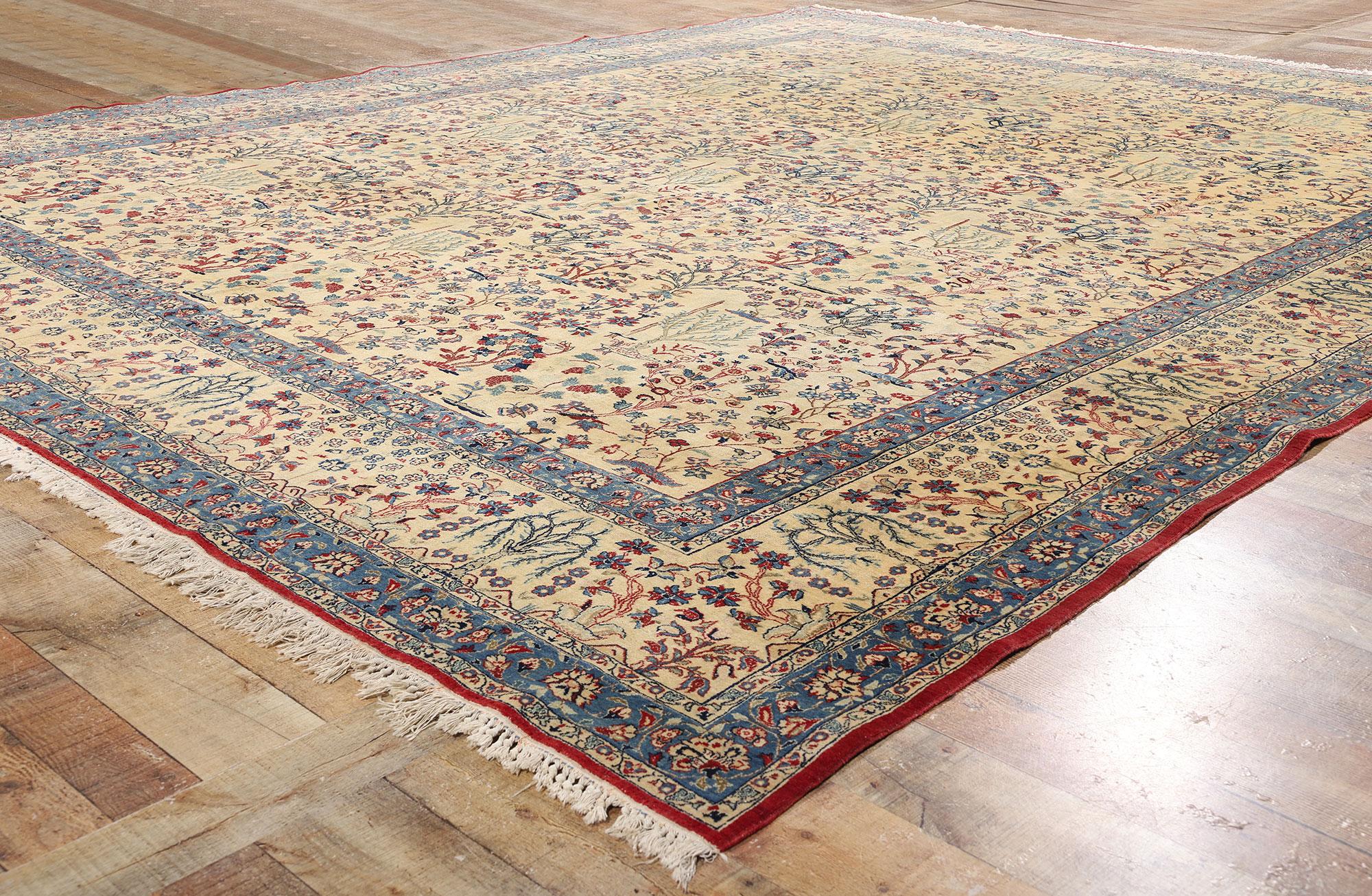 1950's Vintage Persisch Tudeshk Nain Teppich mit traditionellen Stil (Wolle) im Angebot