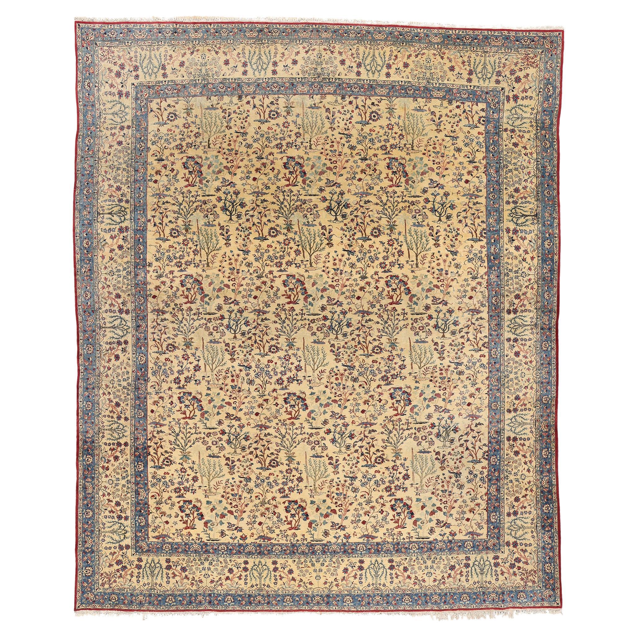 1950's Vintage Persian Tudeshk Nain Carpet with Traditional Style