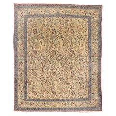 Tappeto persiano Tudeshk Nain vintage del 1950 con stile tradizionale