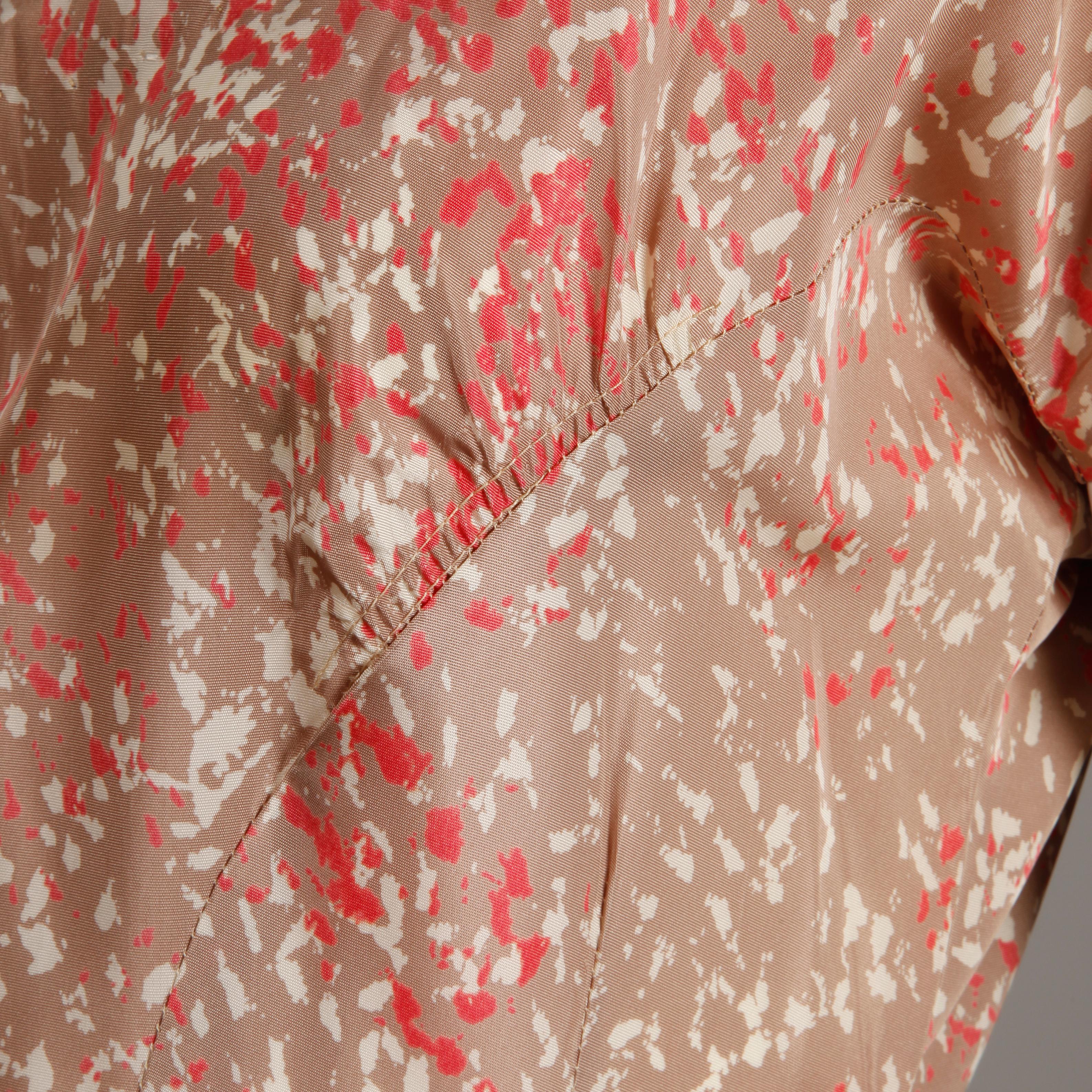 1950s Vintage Pink, Mauve + Beige 3-Piece Matching Dress/ Coat/ Belt Ensemble 6
