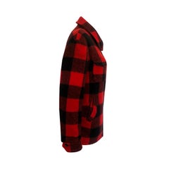 1950s Vintage Plaid Mackinaw Jacket - Red + Black Check Wool - Padded Lining