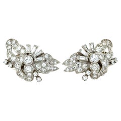1950's Vintage Platin und Diamant himmlischen Ohrringe