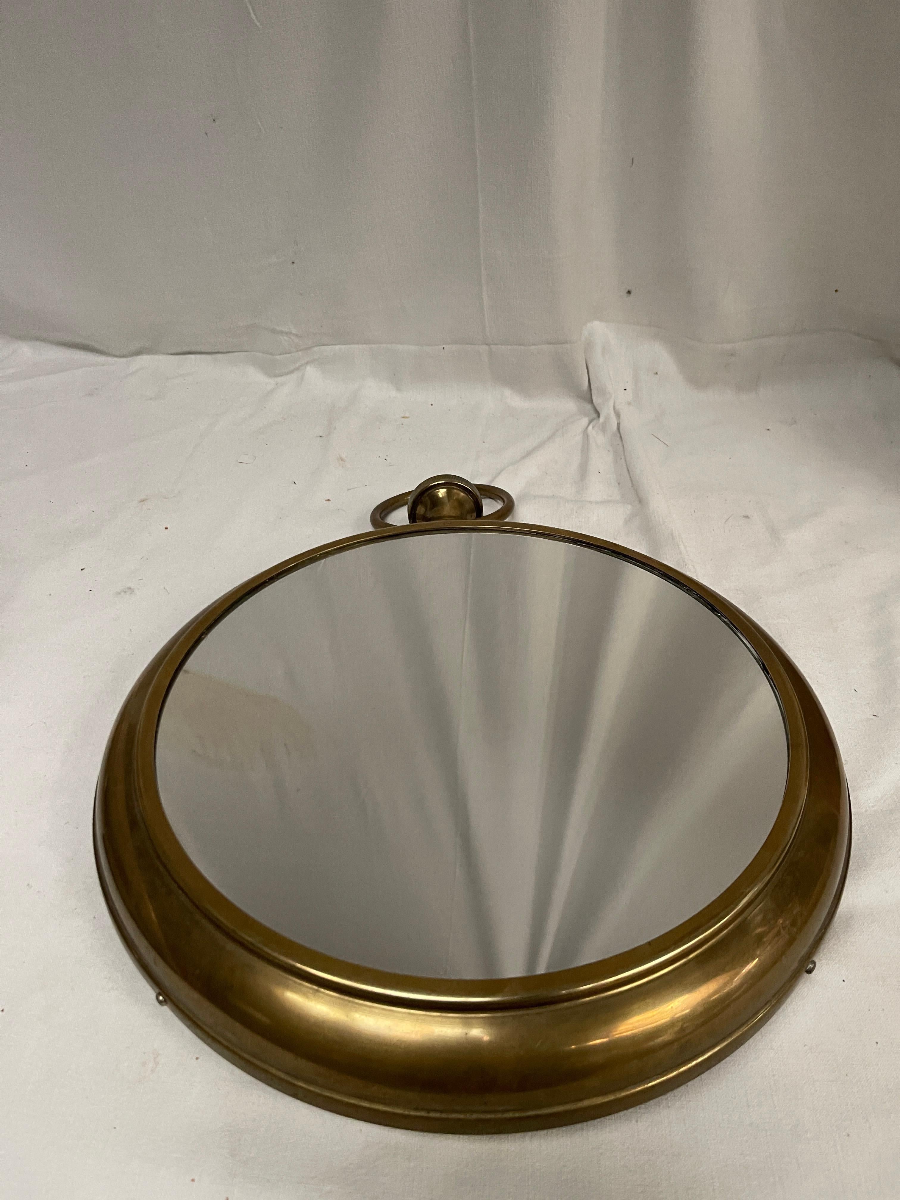 1950's vintage pocket watch wall mirror In Good Condition For Sale In Bois-Colombes, FR