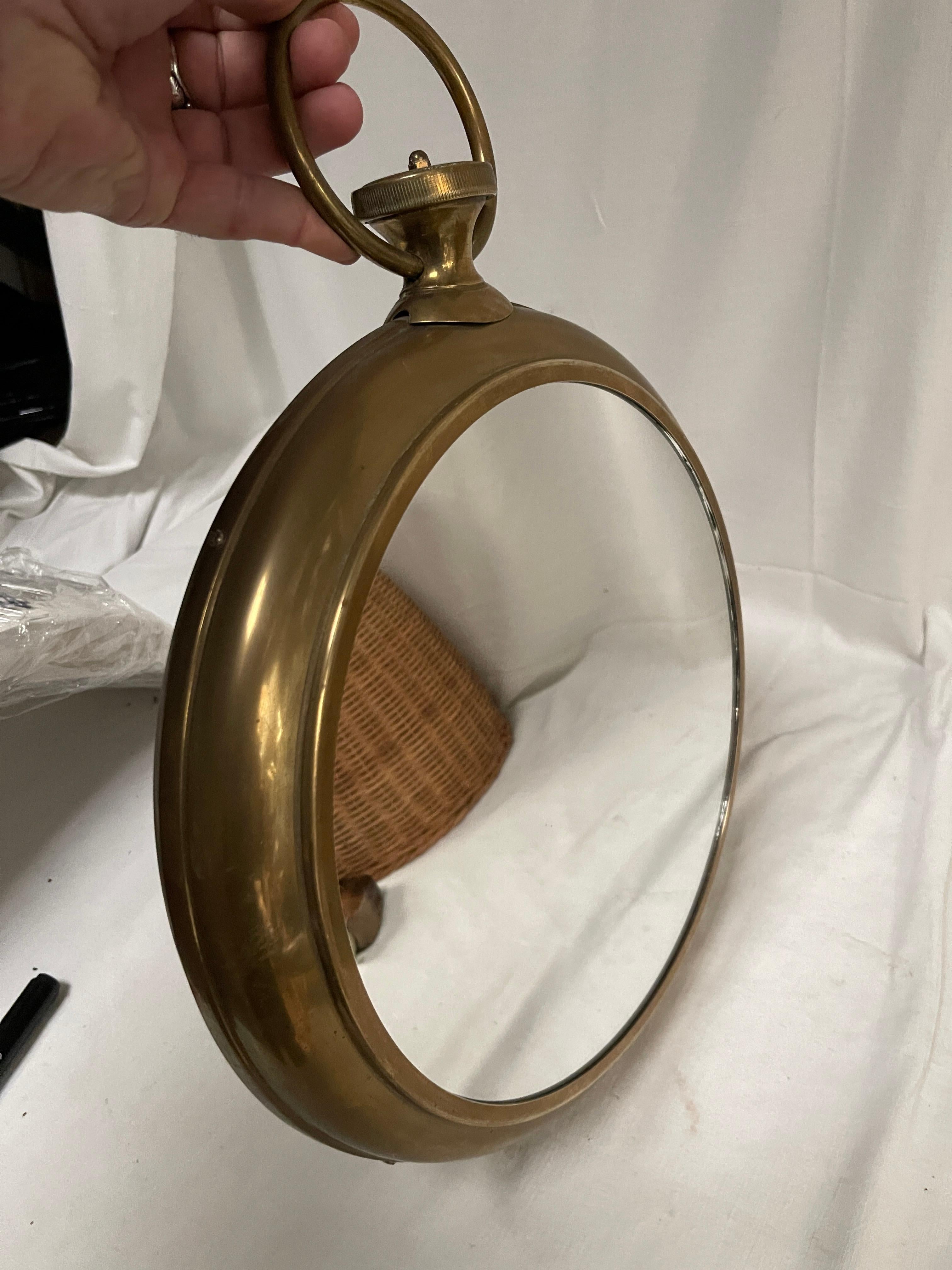 Mid-20th Century 1950's vintage pocket watch wall mirror For Sale