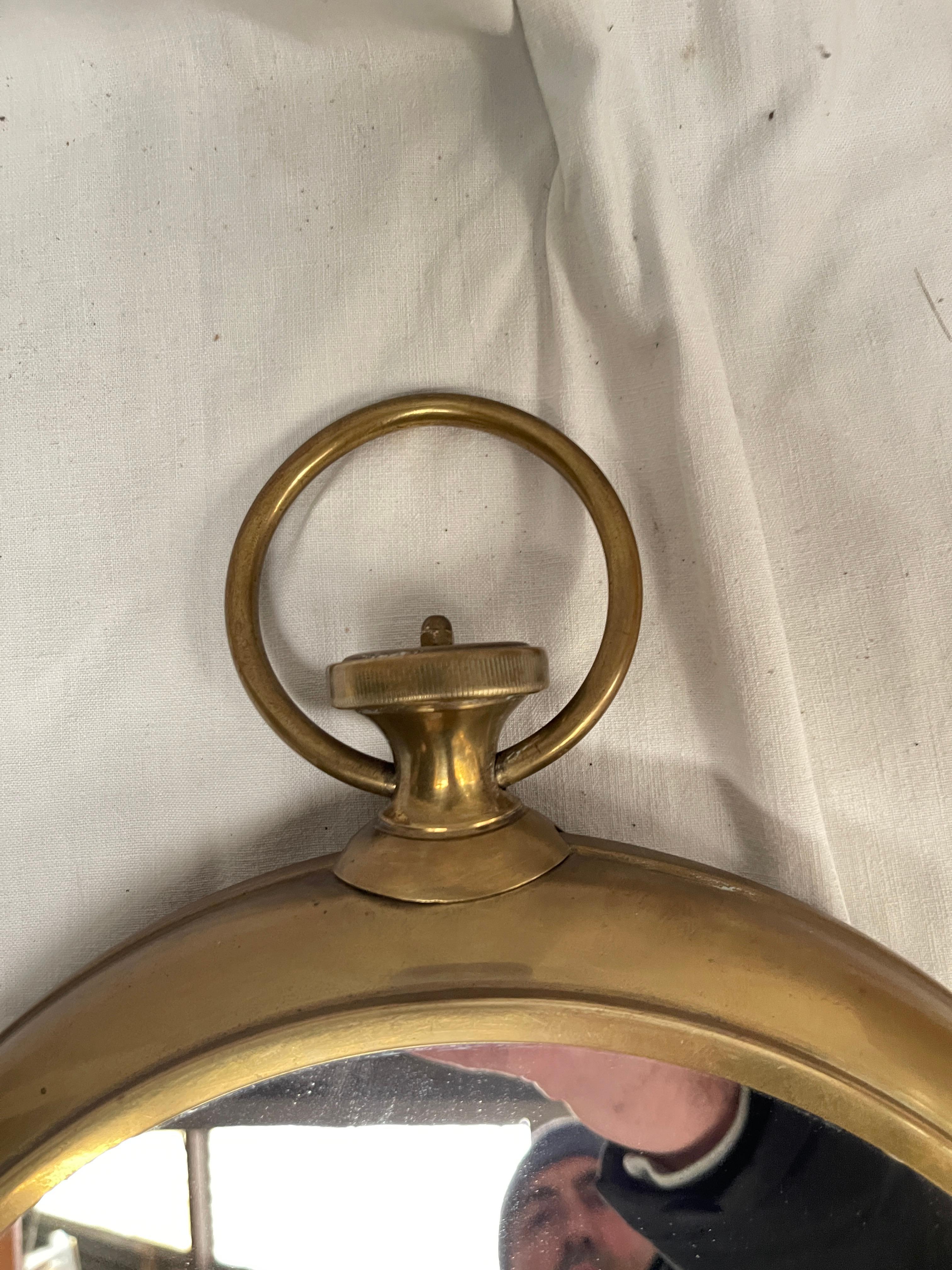 1950's vintage pocket watch wall mirror For Sale 1