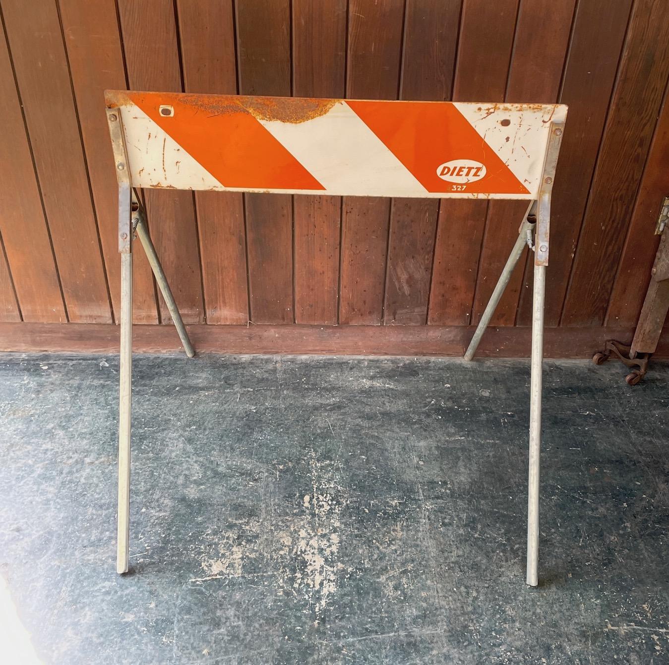 1950s Vintage Police Work Road Blocks Rat Rod Garage Shop Hazard Traffic Signs 1
