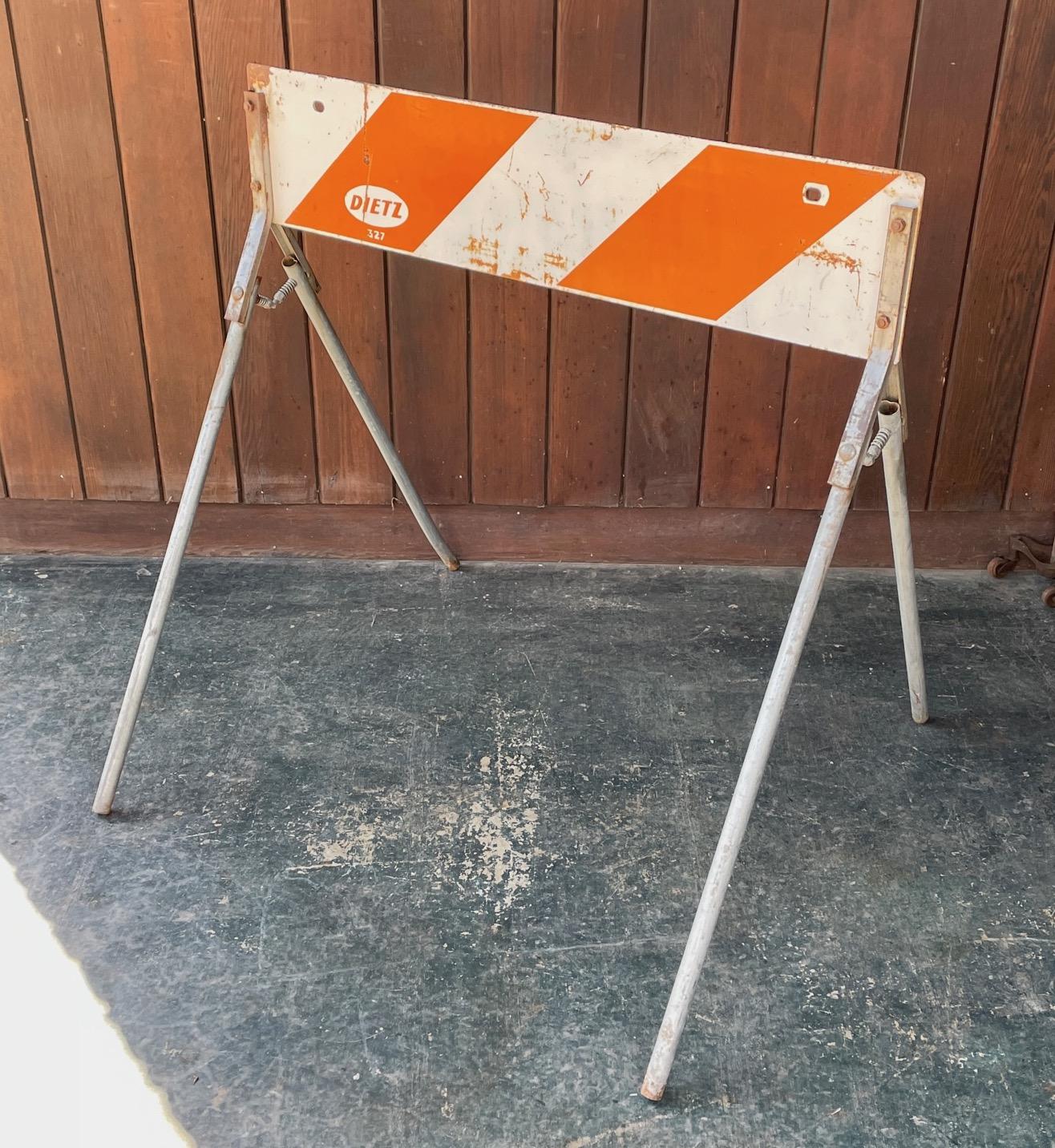 American 1950s Vintage Police Work Road Blocks Rat Rod Garage Shop Hazard Traffic Signs