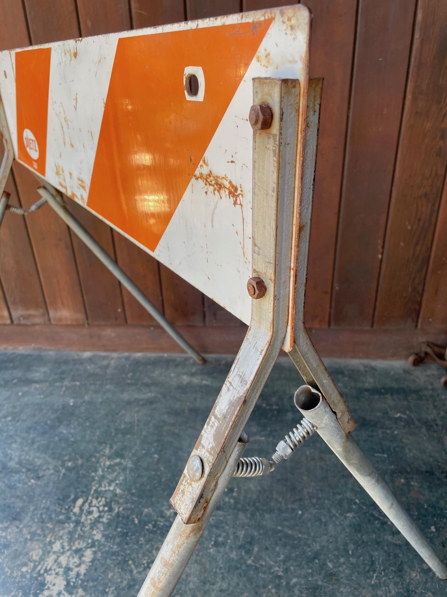 1950s Vintage Police Work Road Blocks Rat Rod Garage Shop Hazard Traffic Signs In Fair Condition In Hyattsville, MD