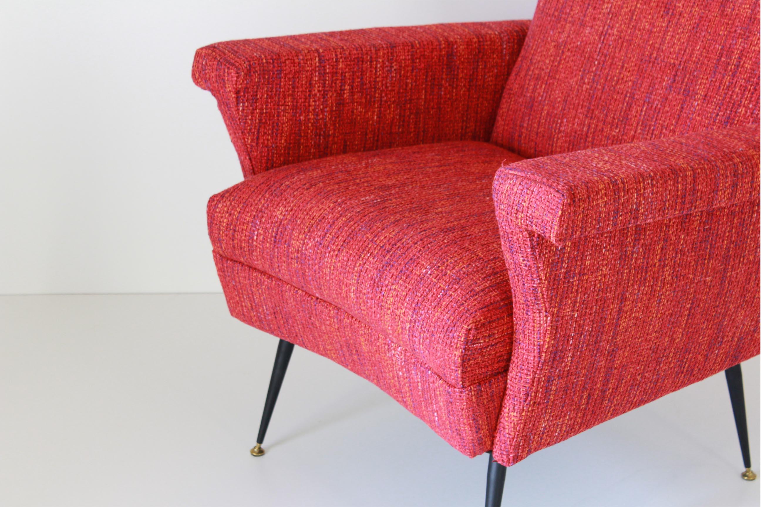 1950s Vintage Red Armchairs, Set of Two 6