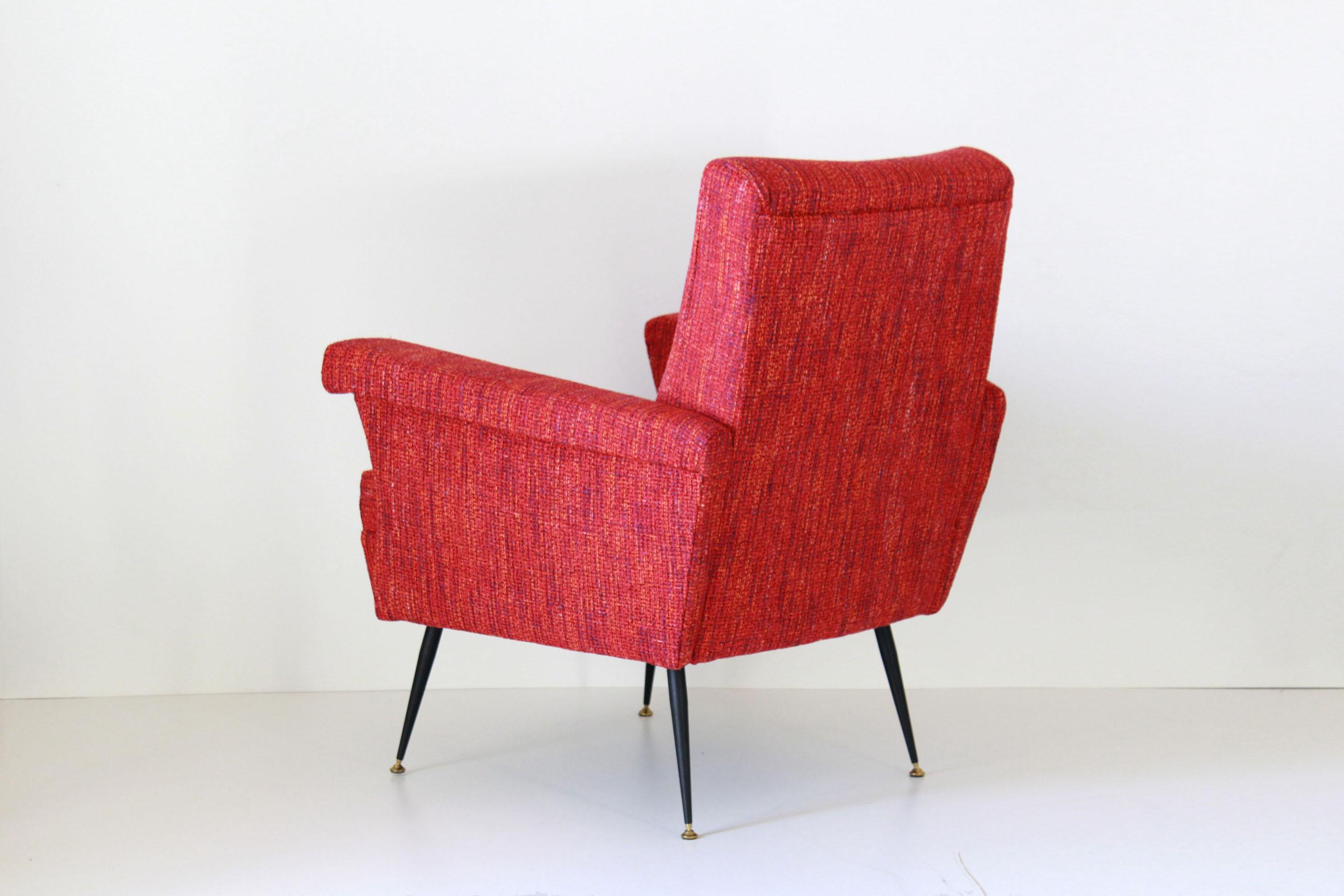 1950s Vintage Red Armchairs, Set of Two 1