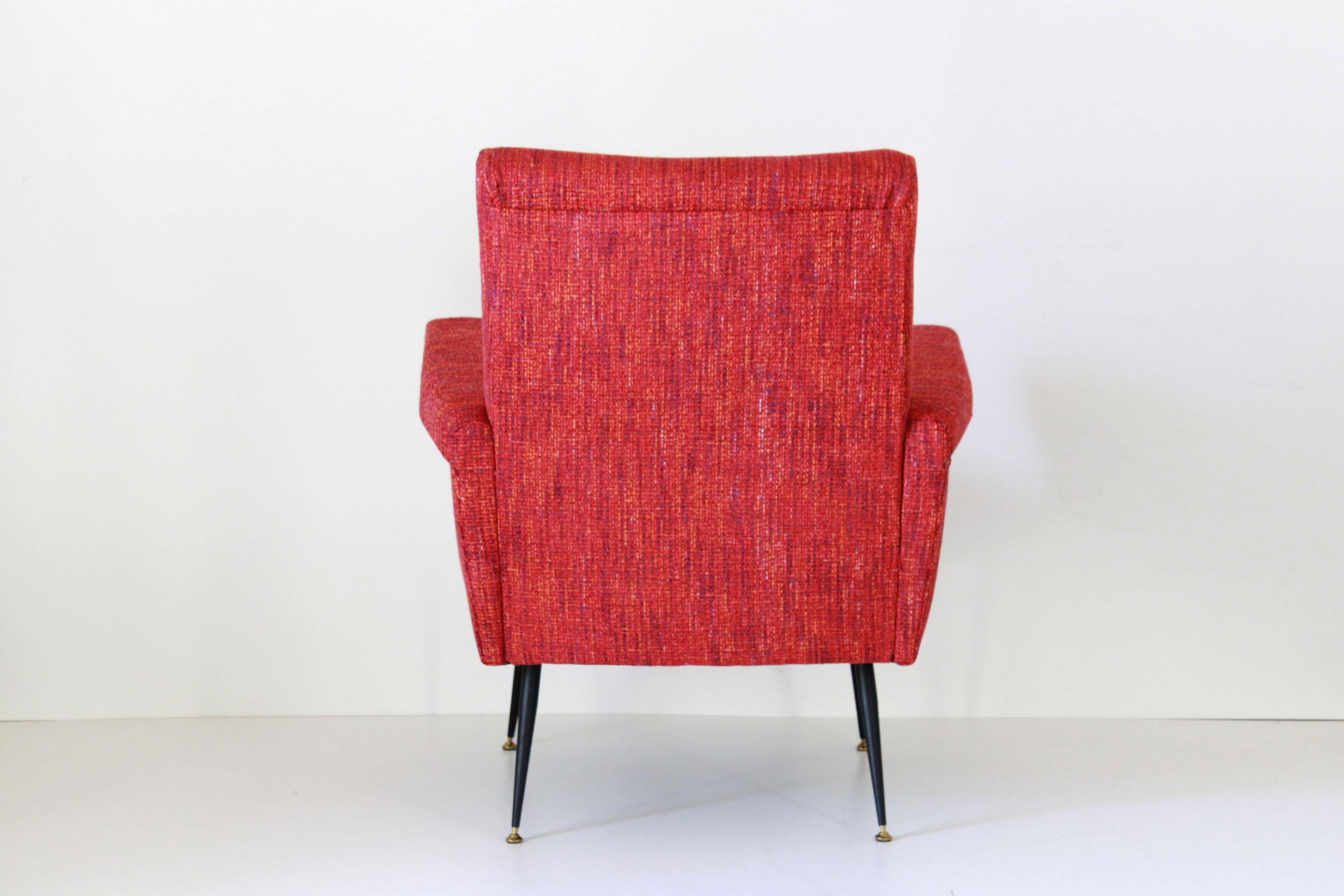 1950s Vintage Red Armchairs, Set of Two 2