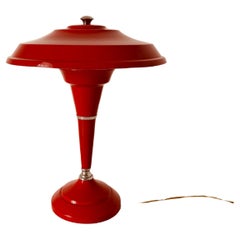 1950s Vintage Red Table Lamp