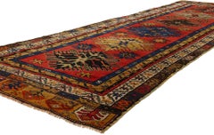 1950s Vintage Red Turkish Oushak Wool Rug
