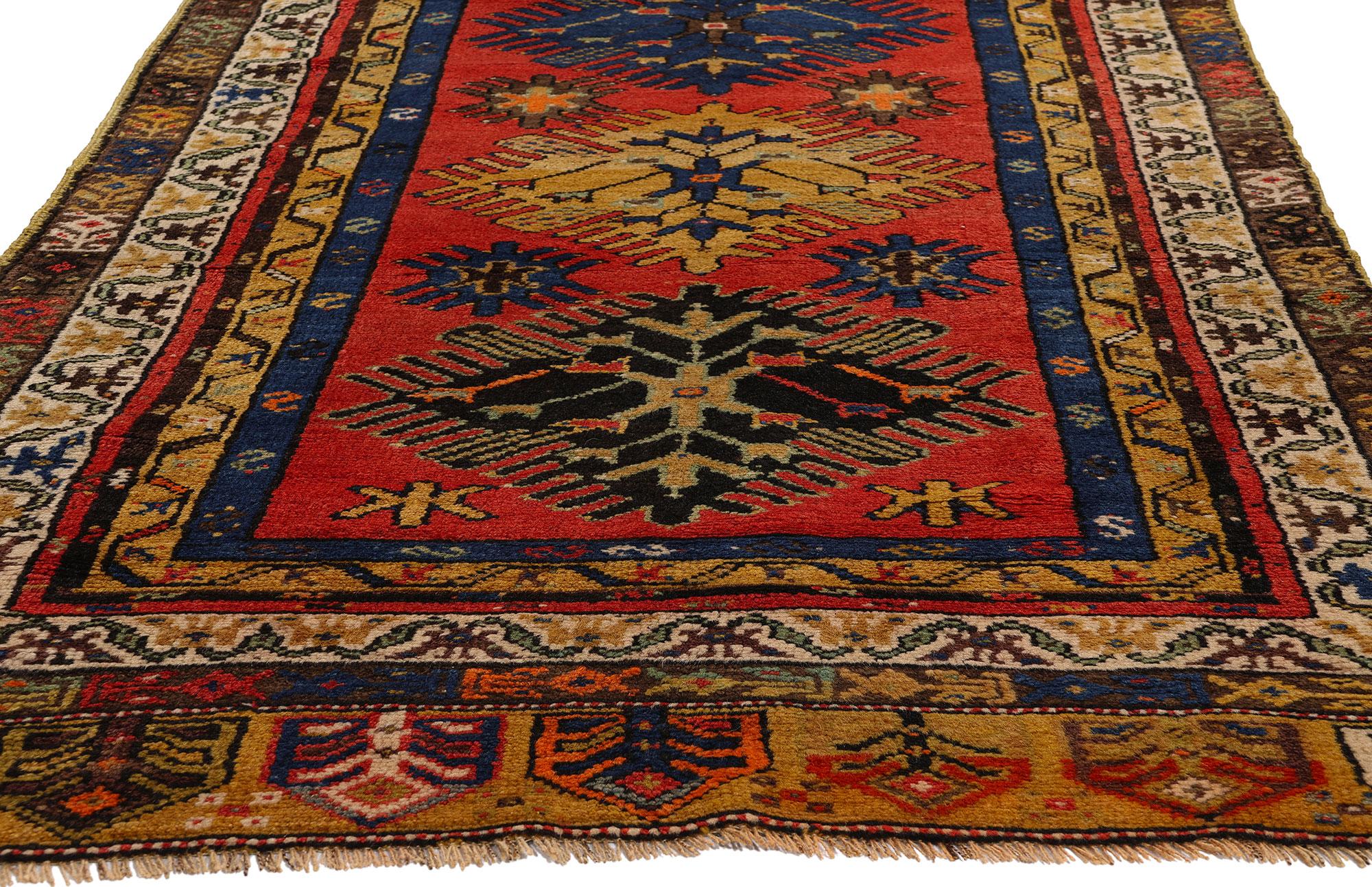 1950s Vintage Red Turkish Oushak Wool Rug In Good Condition For Sale In Dallas, TX