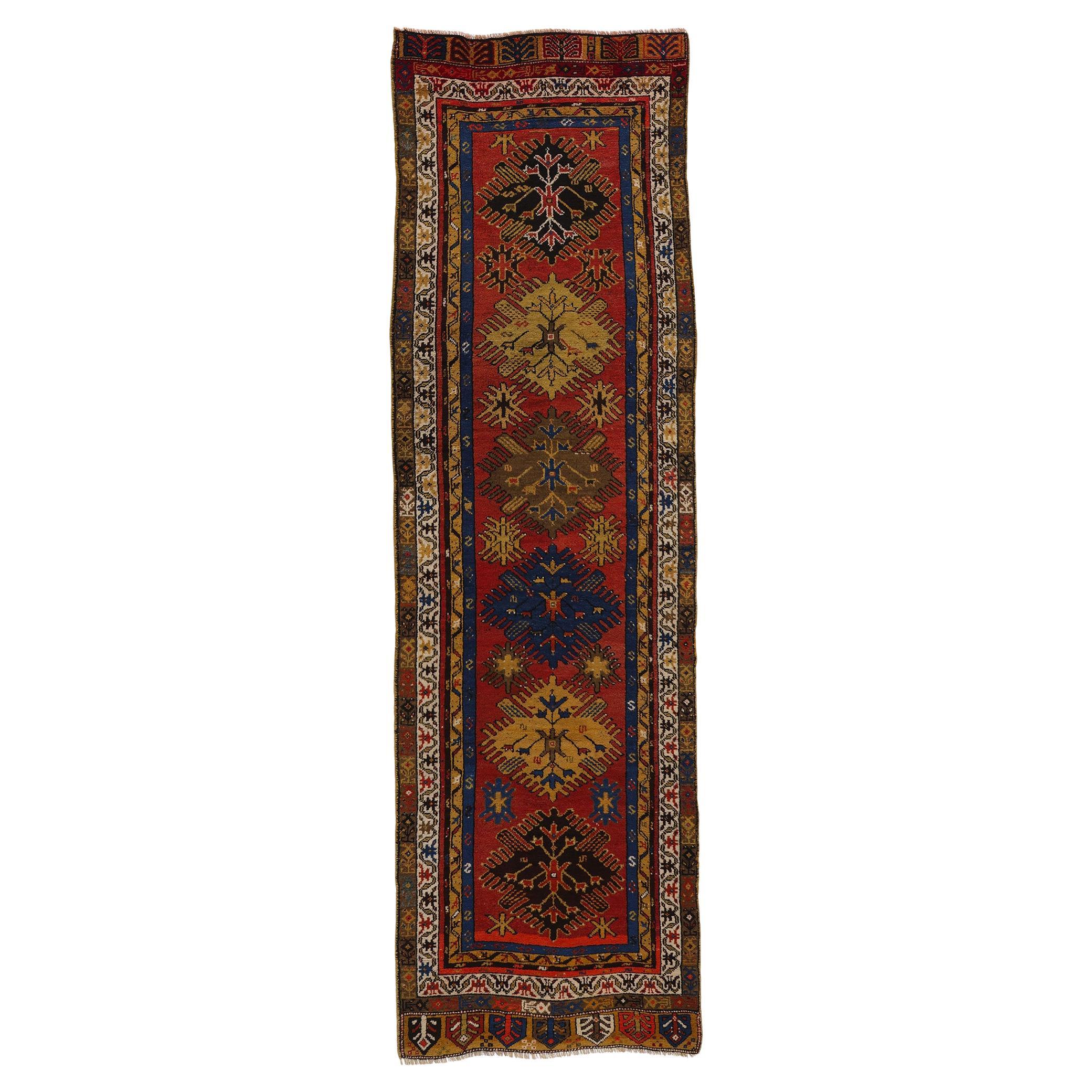 1950s Vintage Red Turkish Oushak Wool Rug