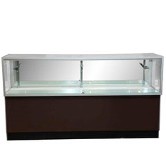 Vitrine à bijoux de vente au détail vintage des années 1950 avec dos en miroir et rangement
