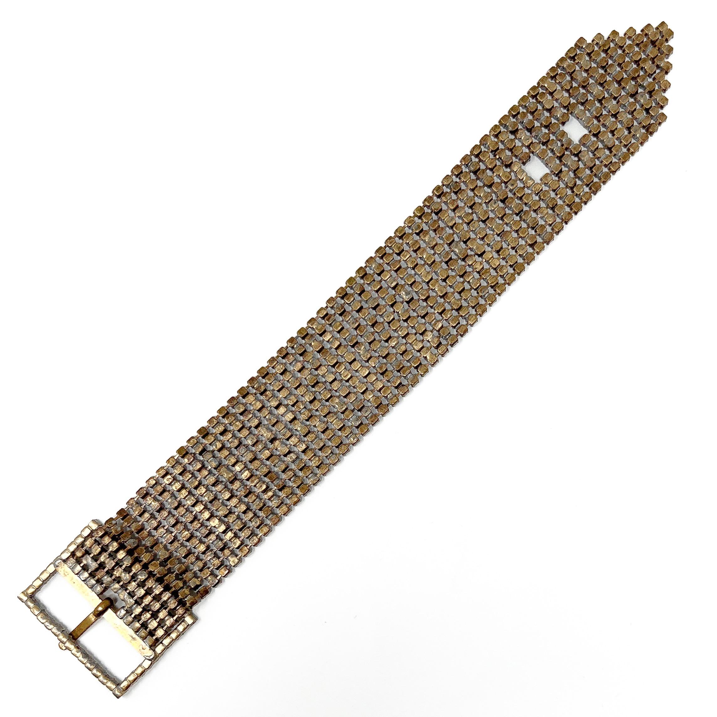 1950s Vintage Rhinestone Statement Belt and Buckle Bracelet 3
