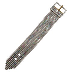 1950s Vintage Rhinestone Statement Belt and Buckle Bracelet
