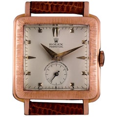 1950s Vintage Rolex Rose Gold Cream Dial Automatic Movement Wristwatch 4643
