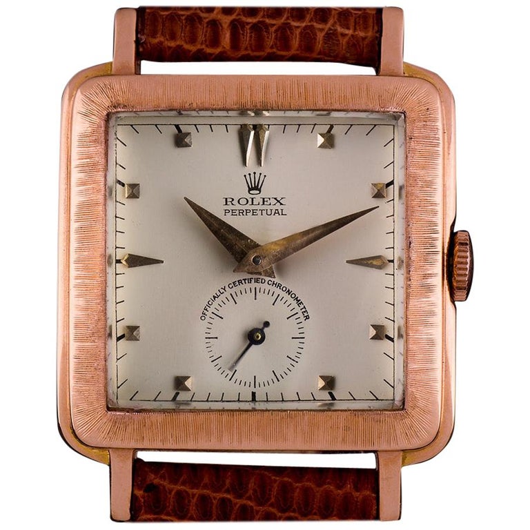 1950s Vintage Rolex Rose Gold Cream Dial Automatic Movement Wristwatch 4643  at 1stDibs | rolex 4643