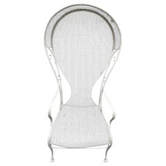 1950’s Vintage Russell Woodard Beige Iron Hooded Porter Garden Chair, Princess C