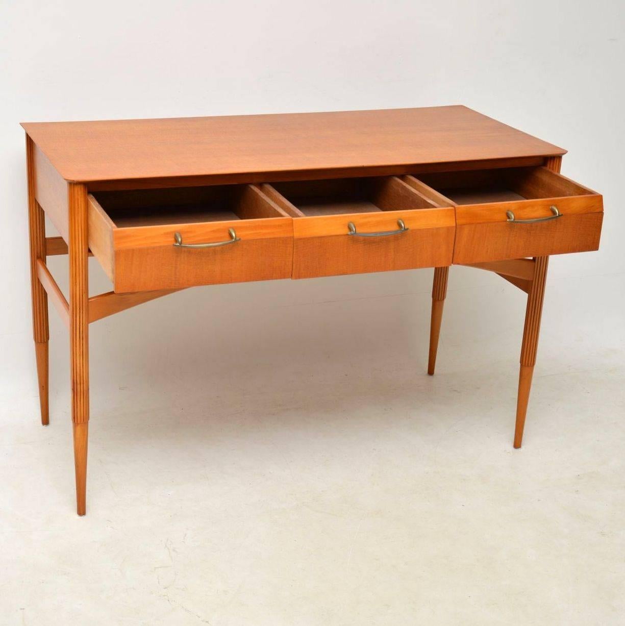 Mid-Century Modern 1950s Vintage Satinwood Desk