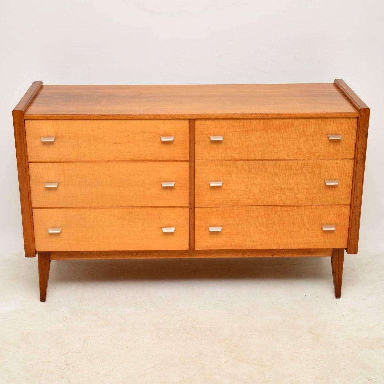 Mid-Century Modern 1950s Vintage Sideboard by Alfred COX in Walnut and Sycamore