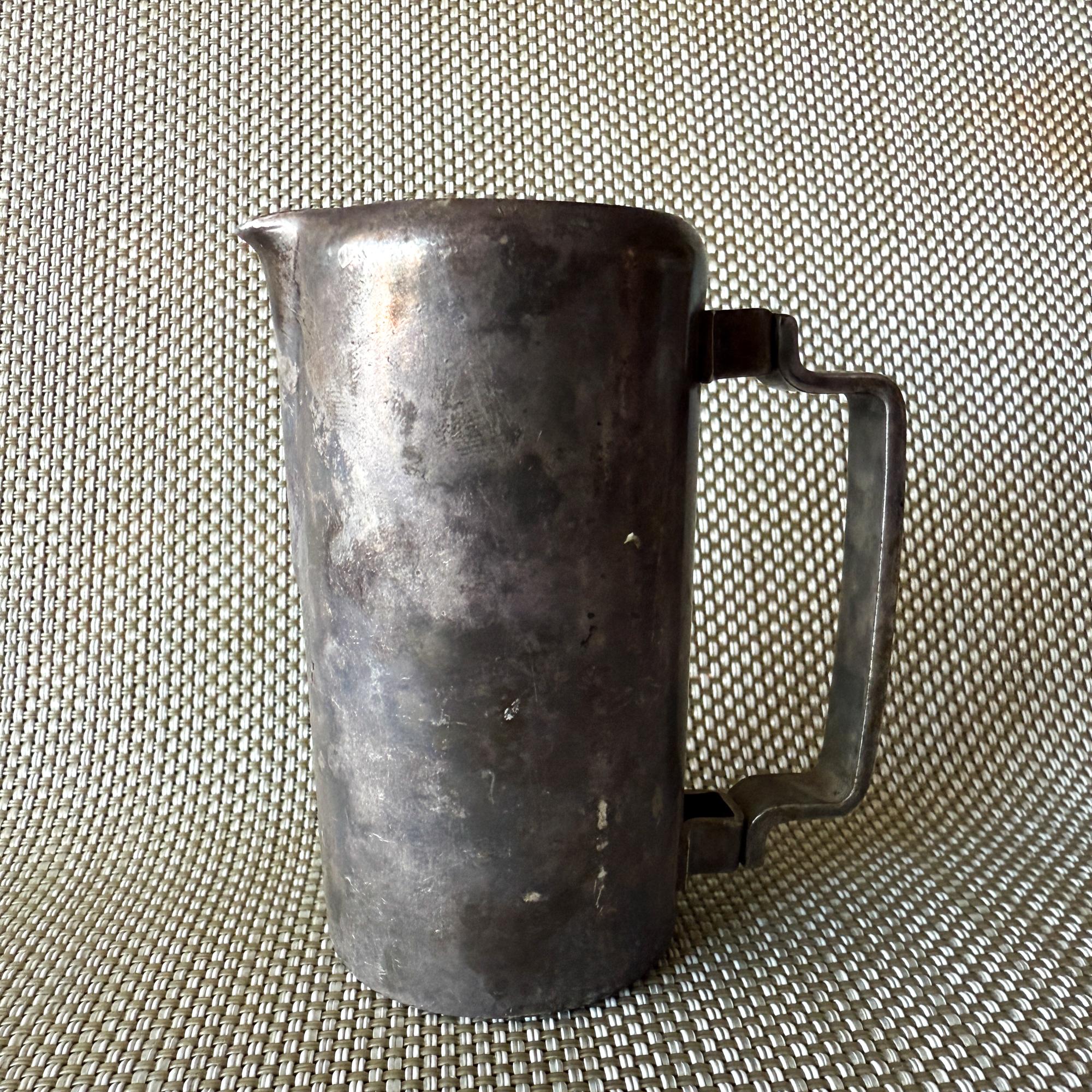 Mid-20th Century 1950s Vintage Silver Creamer Milk Pitcher Meneses Bros of Spain Mid Century For Sale