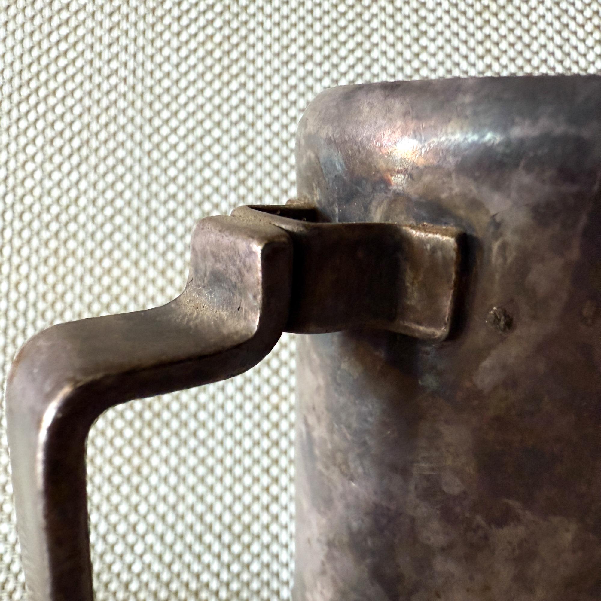 1950s Vintage Silver Creamer Milk Pitcher Meneses Bros of Spain Mid Century For Sale 3