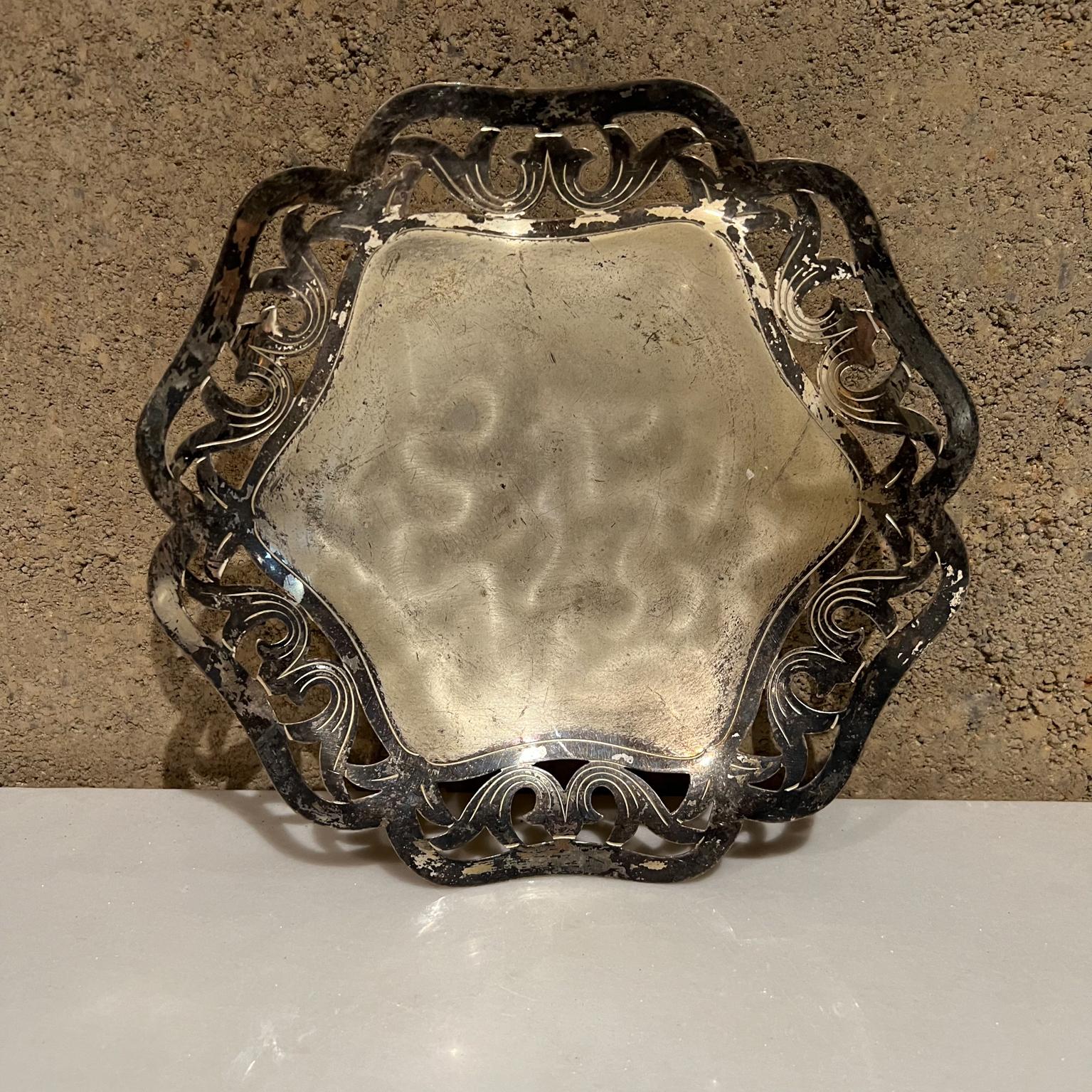 1950s Vintage Silver Ikora Serving Candy Dish Footed from Germany In Good Condition In Chula Vista, CA