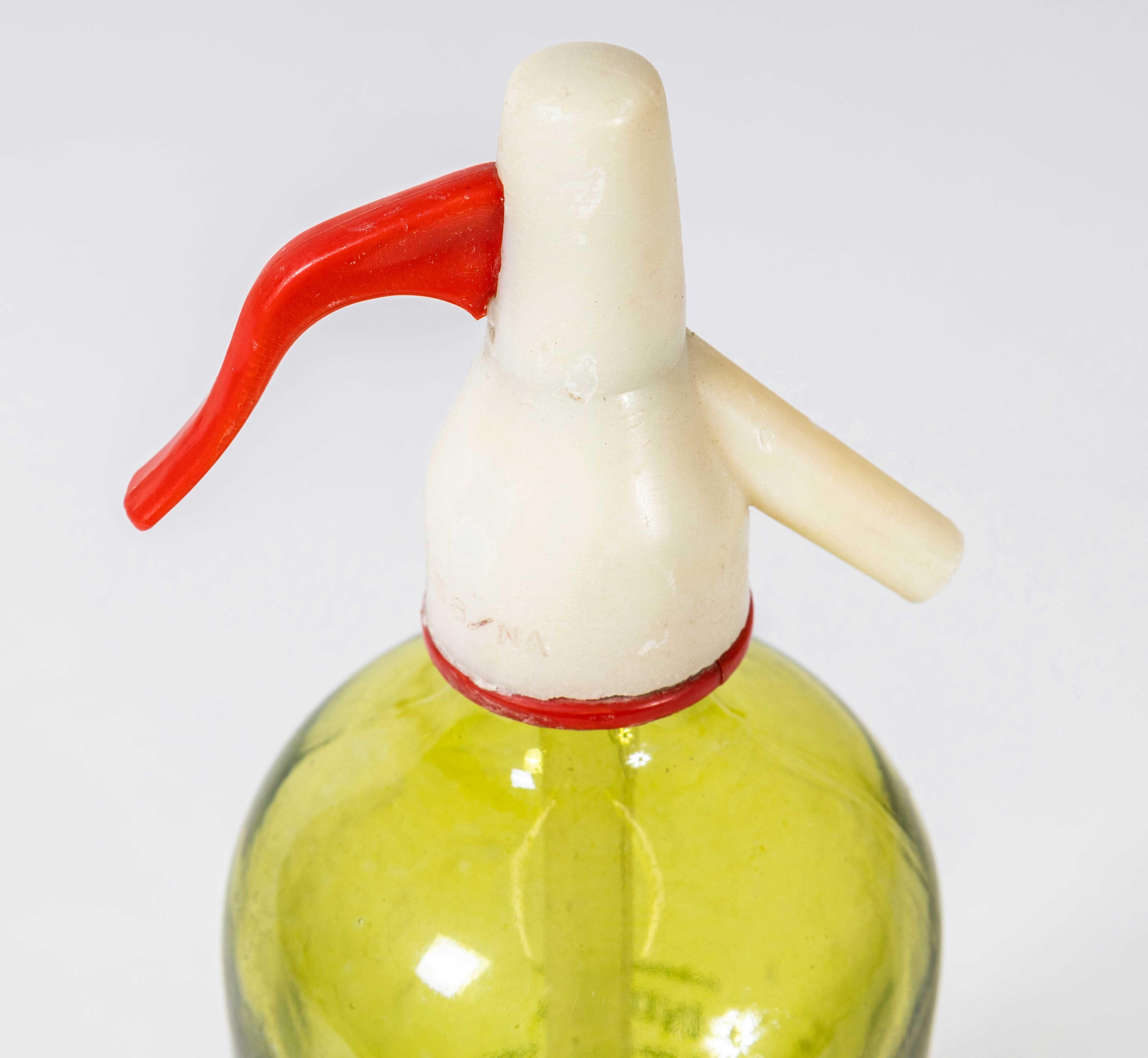 1950's Vintage Spanisch Soda Siphon - farbig (Glas) im Angebot