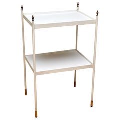 1950s Vintage Steel and Brass Side Table