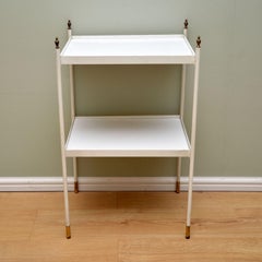 1950s Vintage Steel and Brass Side Table