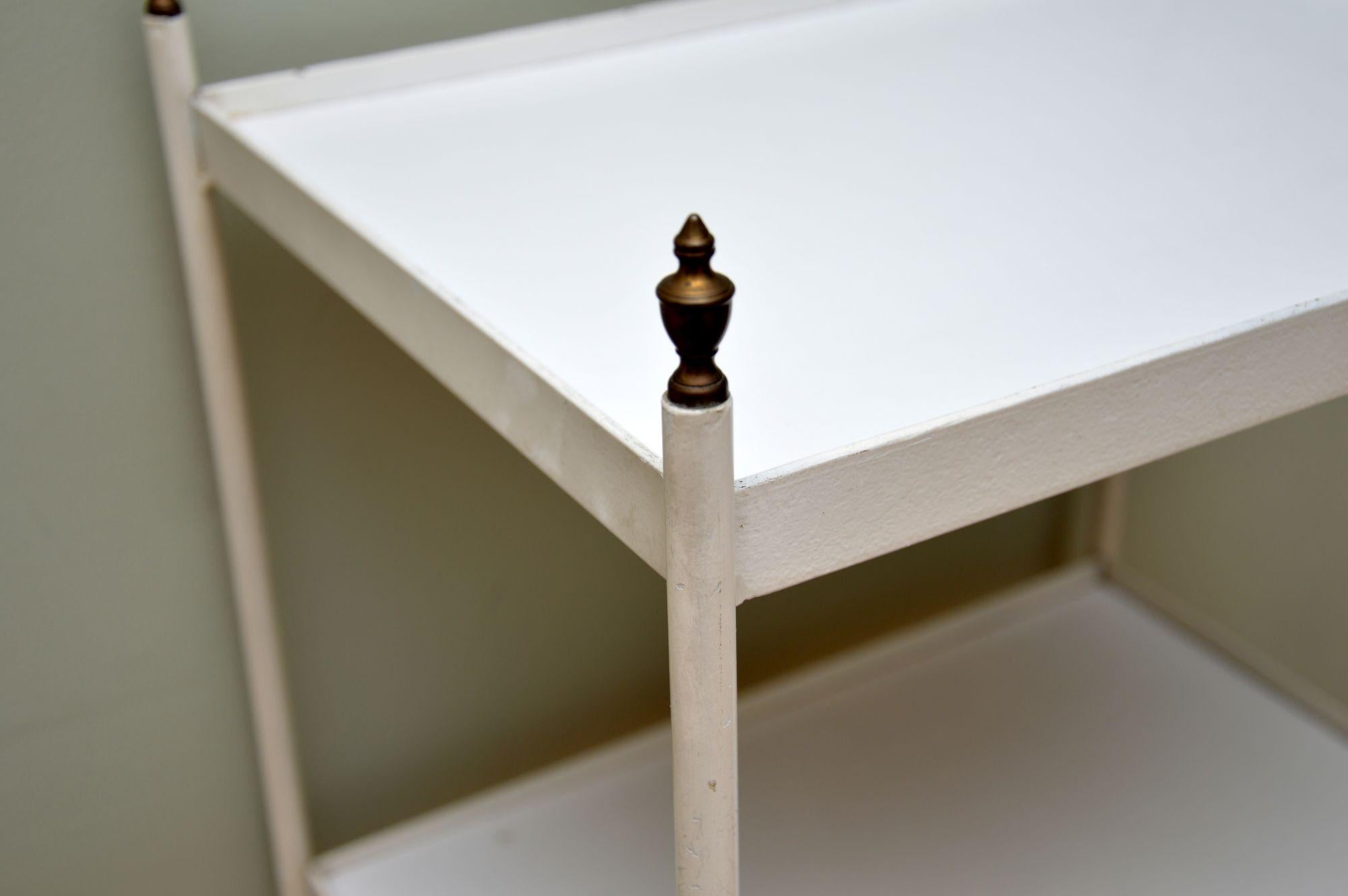 Mid-20th Century 1950s Vintage Steel and Brass Side Table