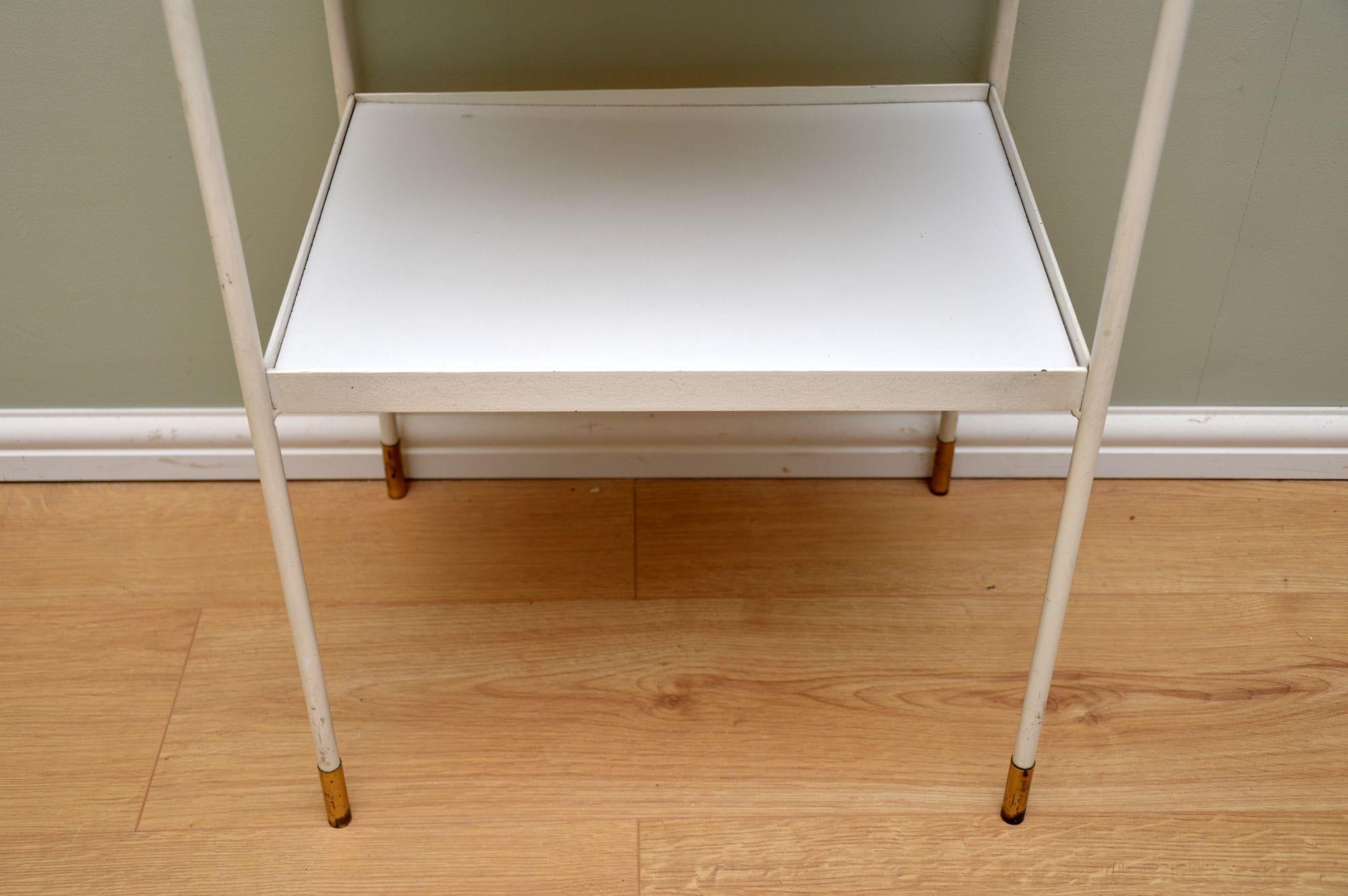 1950s Vintage Steel and Brass Side Table 1