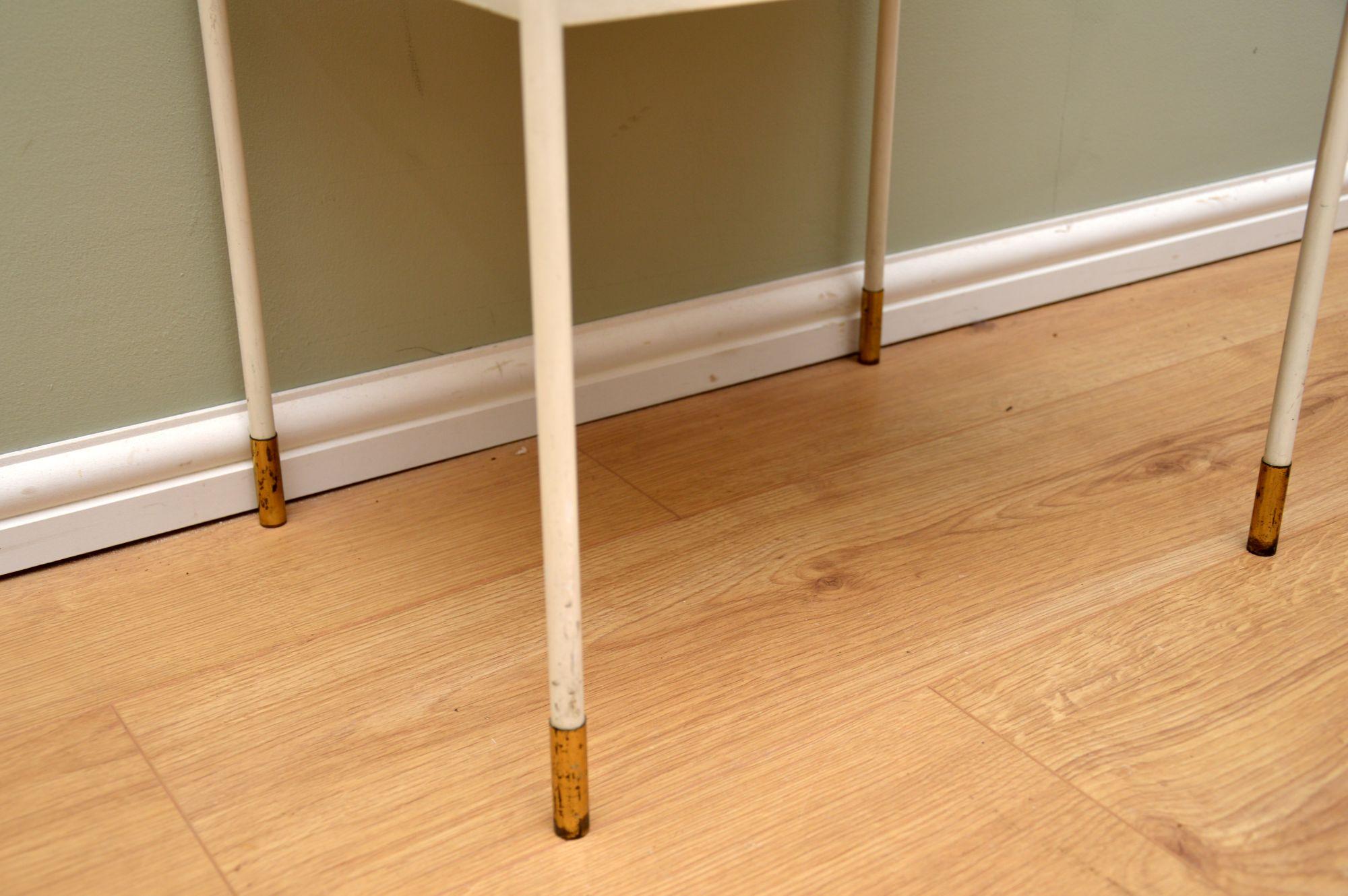 1950s Vintage Steel and Brass Side Table 2