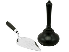 Vintage Sterling Silver Presentation Trowel and Mallet Set - Boxed