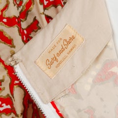 1950s Vintage Surf and Shore Hawaiian Silk Screen Print Dress with Bell Sleeves