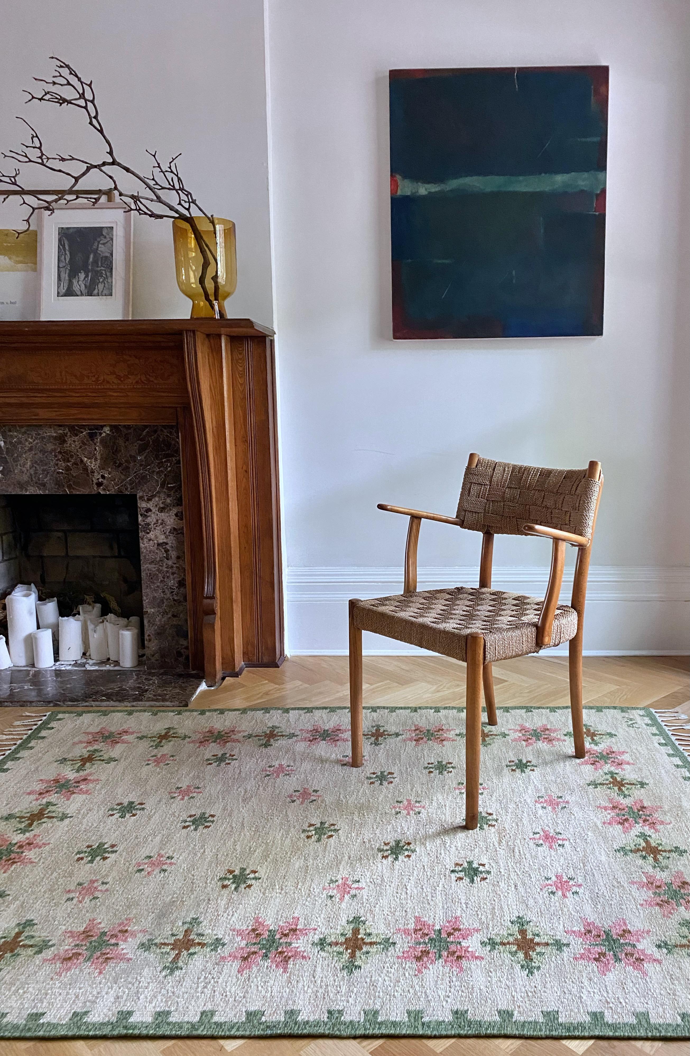 1950s Vintage Swedish Kilim by Alice Wallebäck In Good Condition In New York, NY