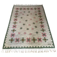 1950s Vintage Swedish Kilim by Alice Wallebäck
