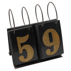 1950s Vintage Tabletop Flip Scoreboard with Bold, Gold Numbering