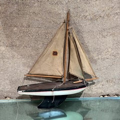 1950s Vintage Old Pond Boat Wood Sailboat