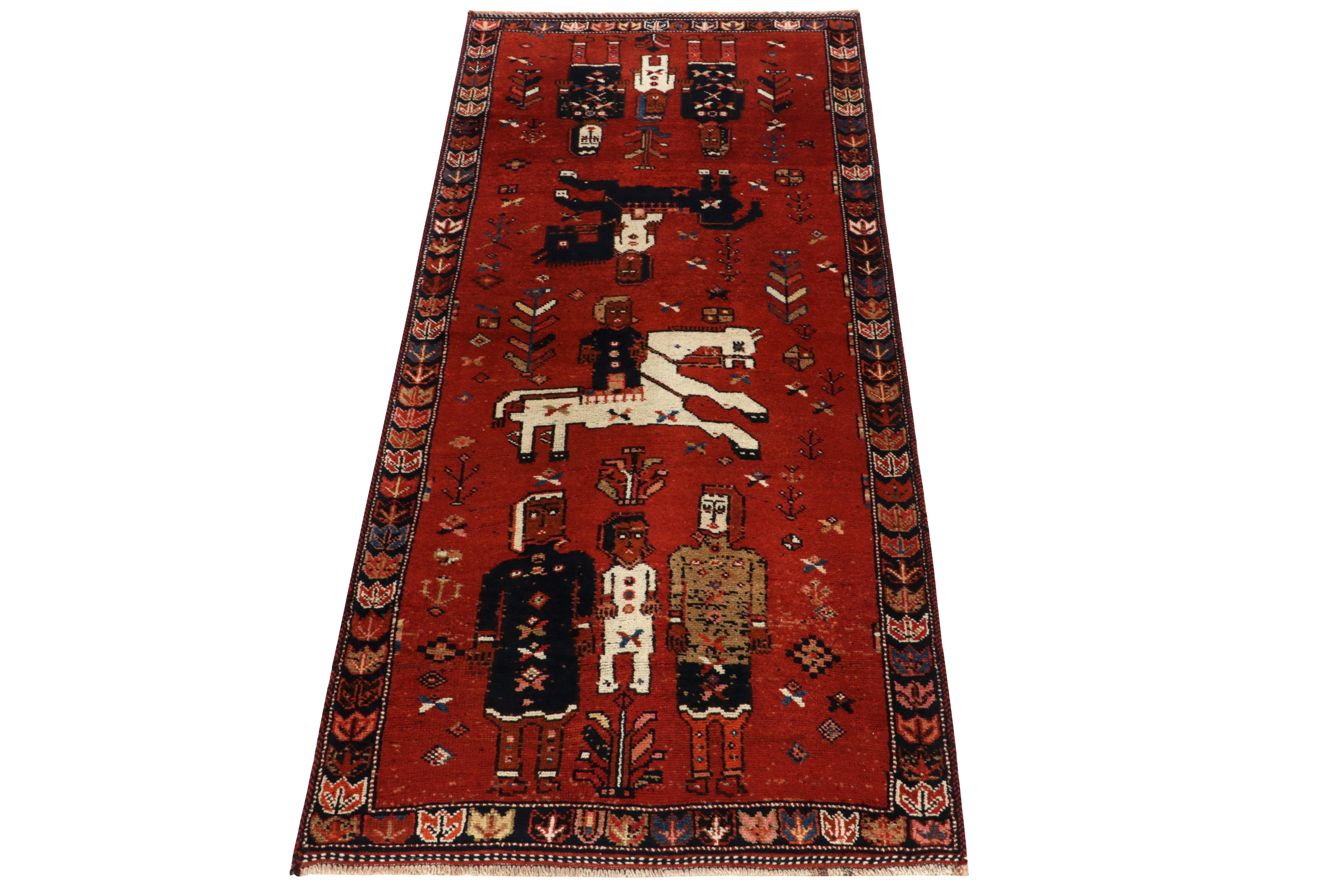 Hand-knotted in wool, a 4x10 rug from Rug & Kilim’s newly unveiled curation of incredibly rare tribal selections. Originating from Turkey circa 1950-1960, a profoundly uncommon representation of pictorial folk art from this period and style.

The