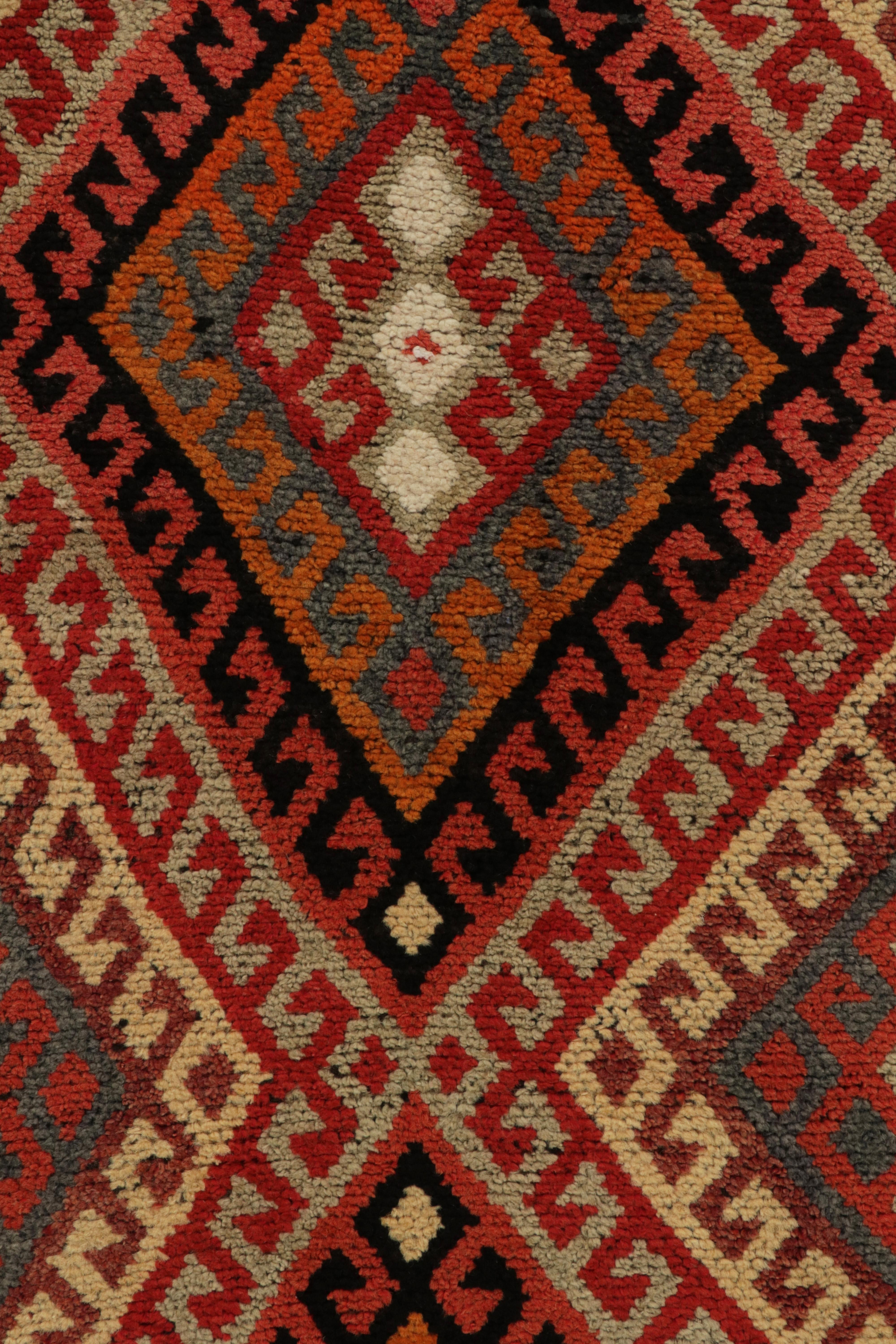 Mid-20th Century 1950s Vintage Tribal Runner in, Multicolor Geometric Pattern by Rug & Kilim For Sale