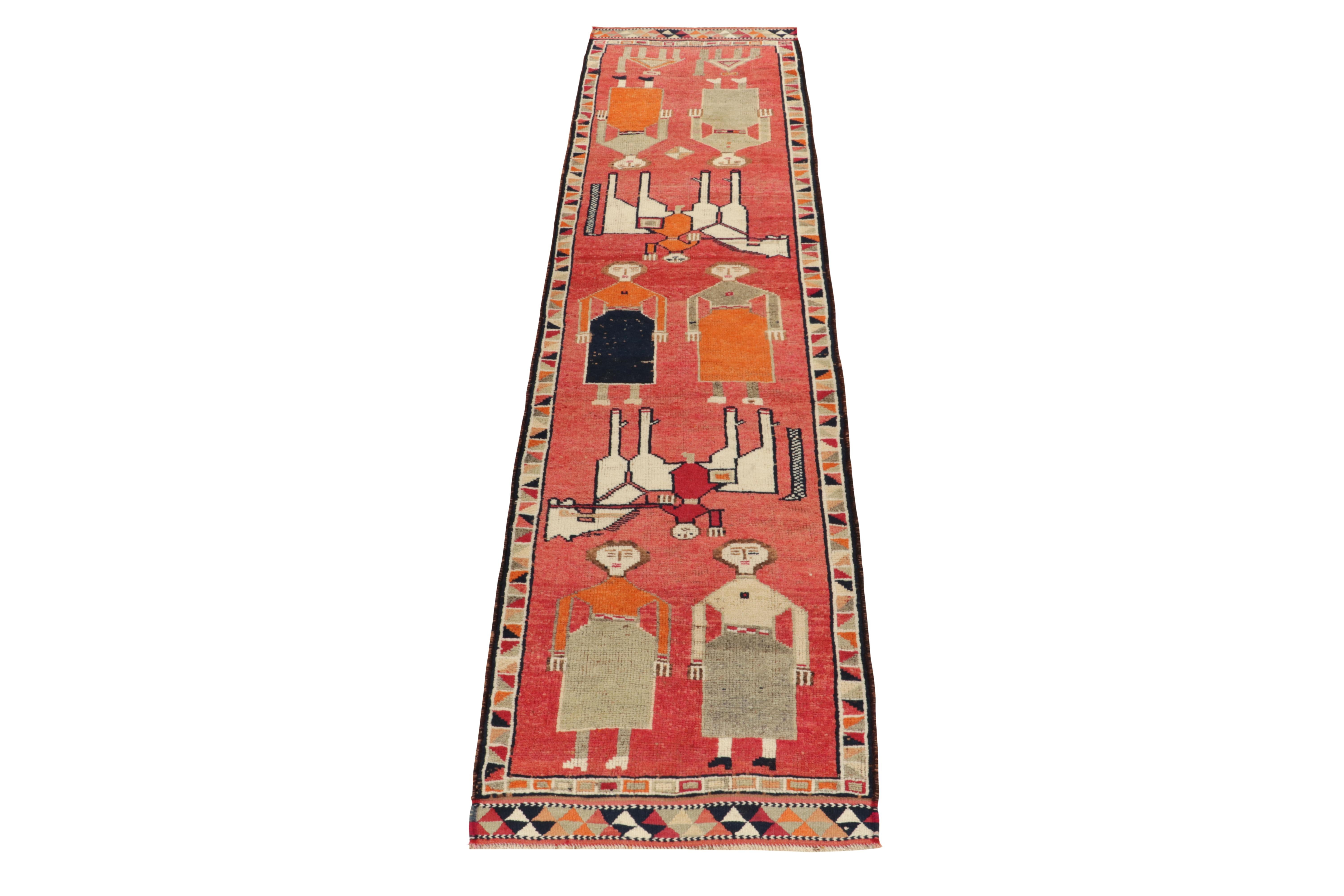 Hand-knotted in wool, a 3x13 vintage runner from Rug & Kilim’s latest curation of rare tribal pieces. Originating from Turkey circa 1950-1960, among the more distinguished mid-century lineage to join our collection. 

The rug enjoys human & animal