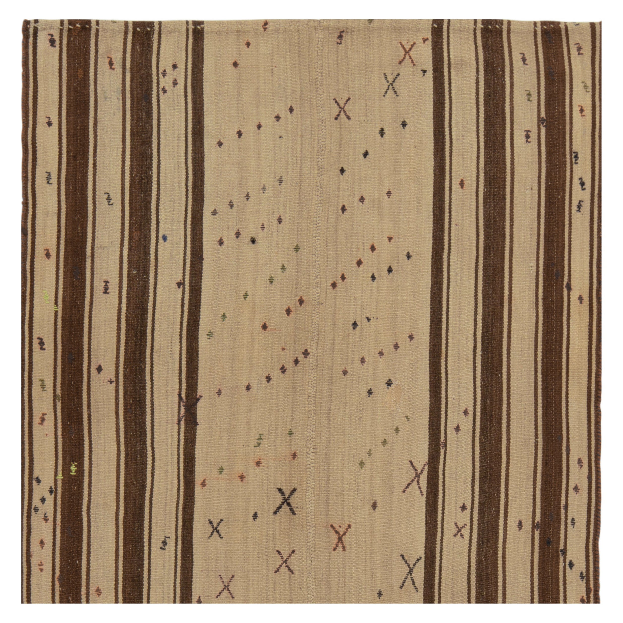 Türkischer Vintage-Kilim-Teppich in Beige mit geometrischen Mustern von Rug & Kilim, 1950er Jahre im Angebot
