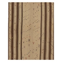 1950s, Vintage Turkish Kilim Rug in Beige Geometric Patterns by Rug & Kilim